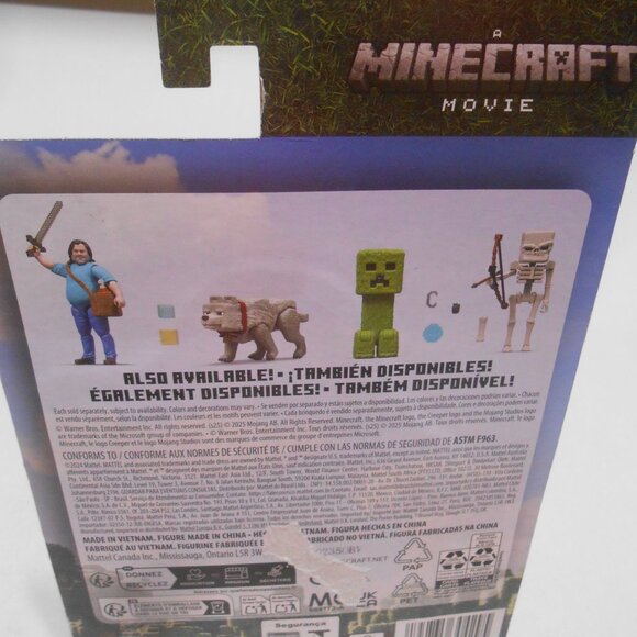 NEW A MINECRAFT MOVIE STEVE ACTION FIGURE w/ ACCESSORIES MATTEL JACK BLACK - Picture 8 of 9